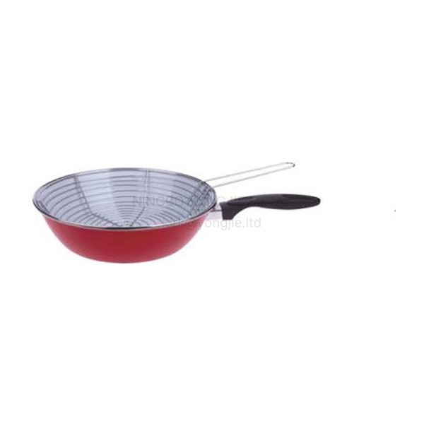 Enamel Fry Pan with Basket