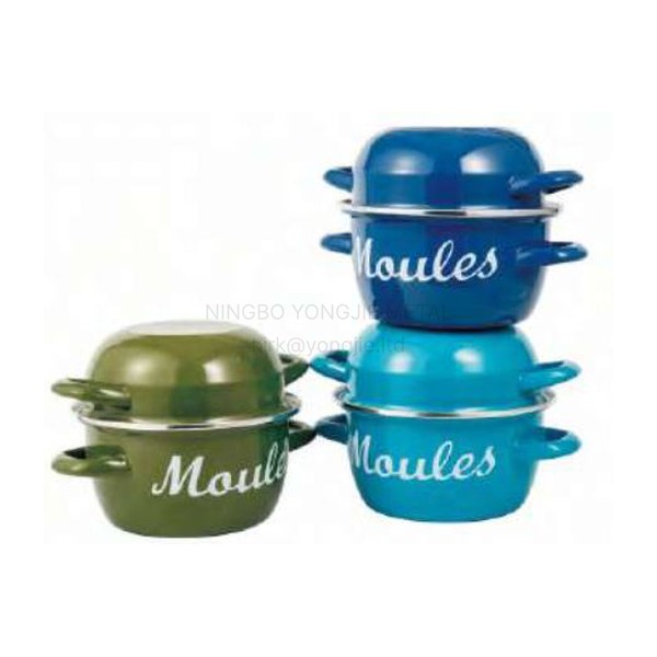 Enamel Mussel Pot