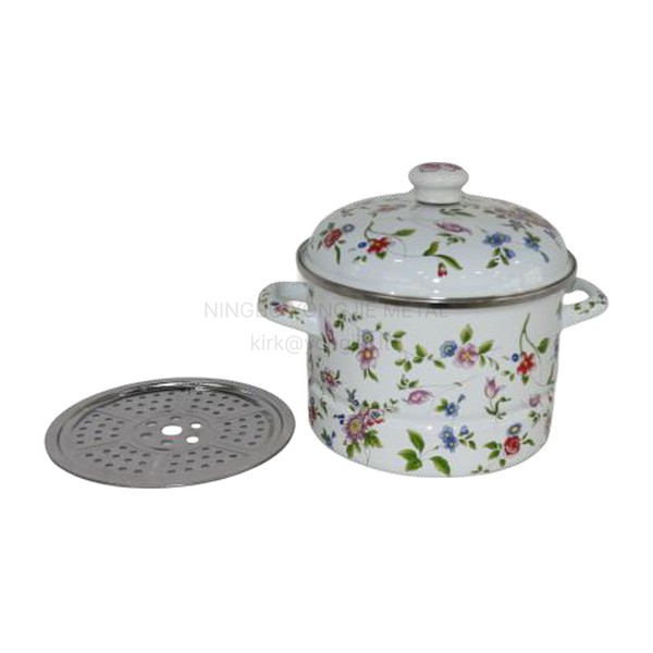 Enamel Steamer with filter